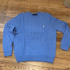 Polo by Ralph Lauren Men's Light Blue Cable Knit Sweater XL